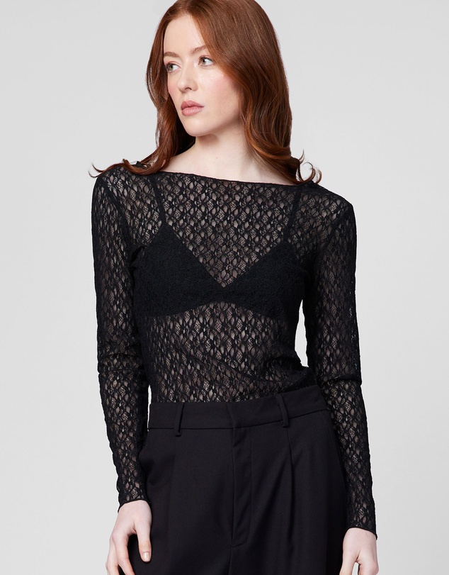 MVN - Tell Me More Lace Long Sleeve Top