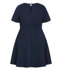 City Chic - Plus size Cariline Mini Skater Dress - navy