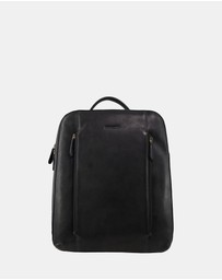 Pierre Cardin - Pierre Cardin Men's Leather Functional Business/Laptop Backpack
