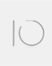 Ania Haie - Ania Haie Silver Twisted Oversized Hoop Earrings