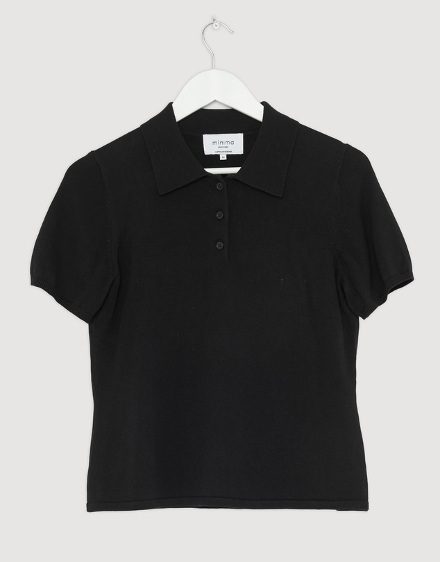Revibe - Repaired Minima Esenciales Arlen Silk Blend Polo Knit Top - AU 12