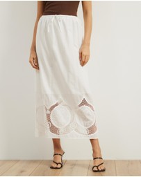 Atmos&Here - Cora Embroidered Midi Skirt