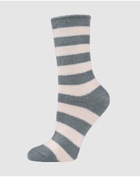 Bamboozld - 3 Pack Fluffy Bamboo Lounge Bed Crew Socks