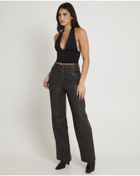 Alice In The Eve - Esme Leather Look Straight Pants
