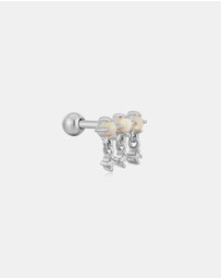 Ania Haie - Ania Haie Silver Kyoto Opal Drop Sparkle Barbell Single Earring