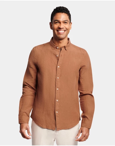 Brooksfield - Plain Linen Casual Shirt