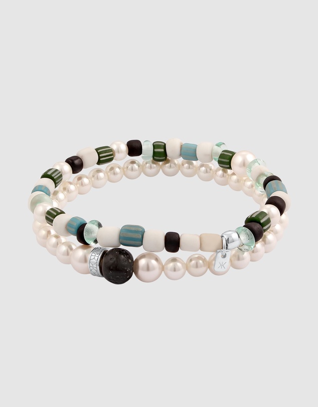 Kuzzoi - ICONIC EXCLUSIVE - Bracelet Male Synthetic Pearl 925 Sterling Silver