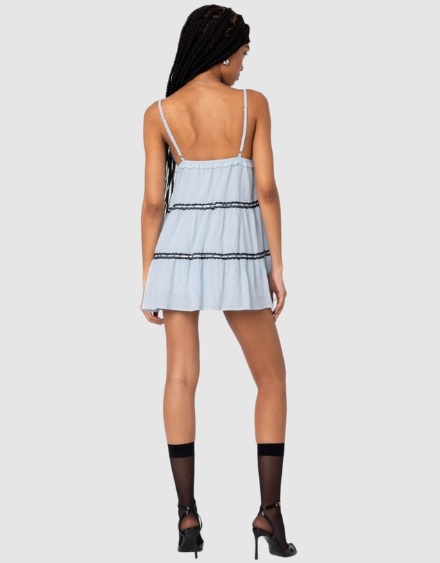 EDIKTED - Angelica Tiered Ribbon Mini Dress
