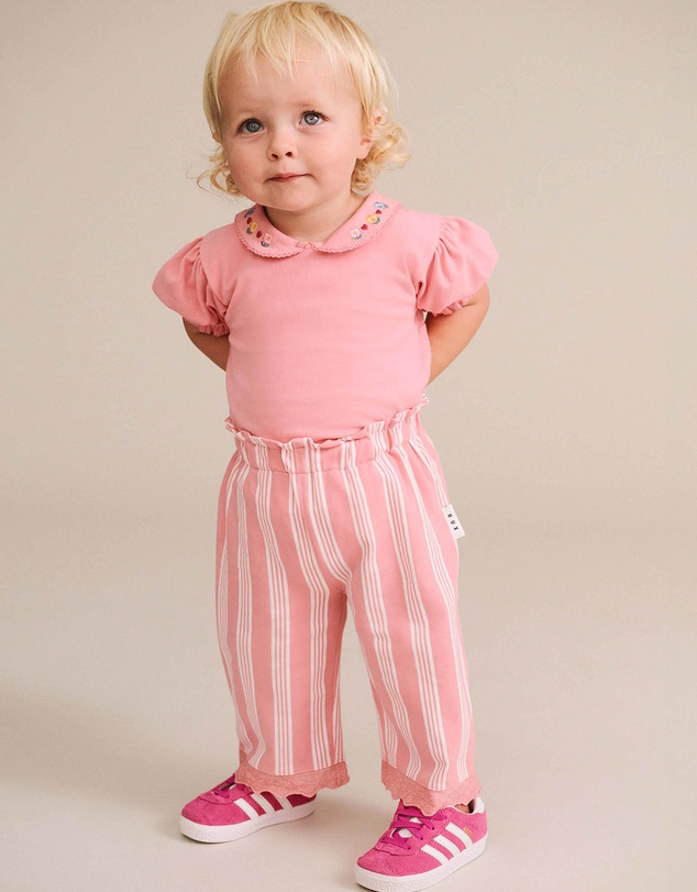 Huxbaby - Floral Collar Puff Sleeve Tee - Babies-Kids