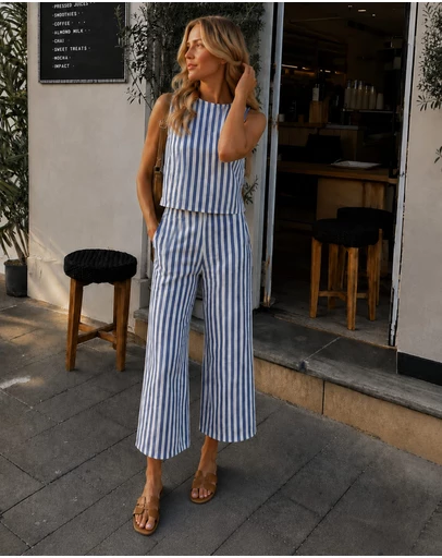 Esther & Co - Lizo Top - Blue Stripe