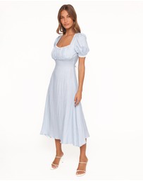 Petal & Pup - Francine Lace Midi Dress - Blue Ditsy Floral