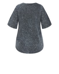 City Chic - Plus size Ryan Arizona Print Tee - grey wash