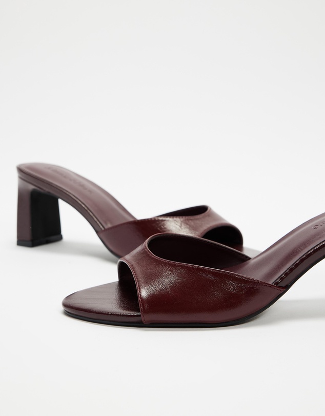 Atmos&Here - Hazel Crinkle Leather Peep Toe Heels