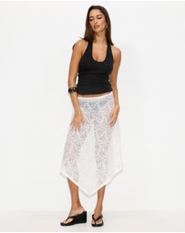Dazie - Vacay Sheer Lace Midi Skirt