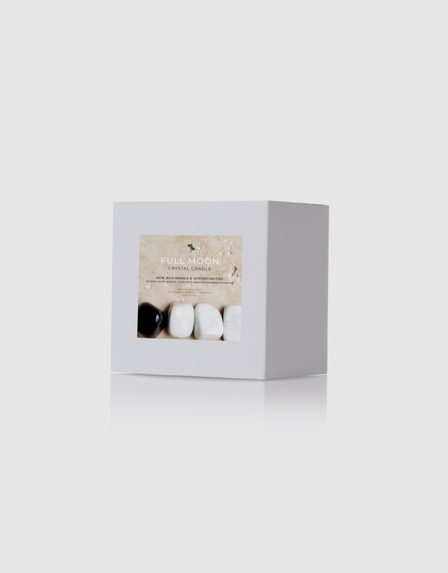 Silk Oil of Morocco - Full Moon Large Crystal Candle - New Beginnings & Opportunities