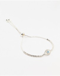 Lovisa - Silver Plated Brass Crystal Large Evil Eye Bracelet