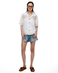 THE TALES - Ravello Linen Crochet Camp Shirt