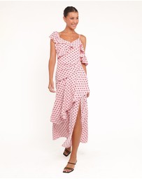 Petal & Pup - Adelina Maxi Dress - Pink Polka Dot