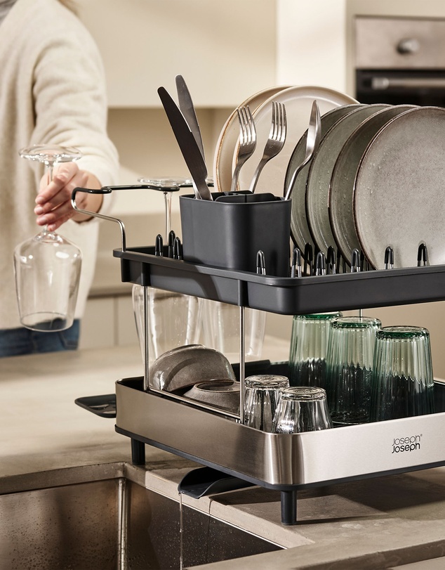 Joseph Joseph - Excel™ Stainless Steel 2-tier Dish Rack (Grey)