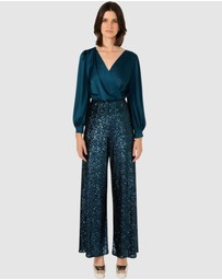 SACHA DRAKE - Satin Faux Wrap Top