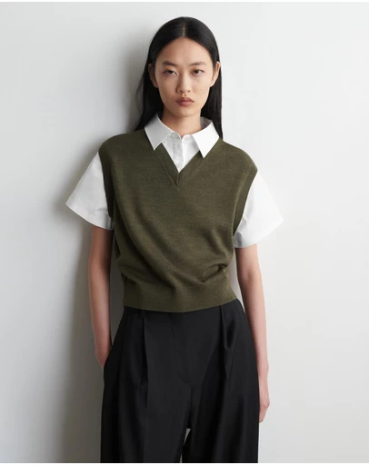 COS - Layered Merino Wool Shirt Vest