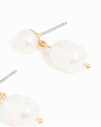 Lovisa - Gold Plated Freshwater Pearl Drop Earrings