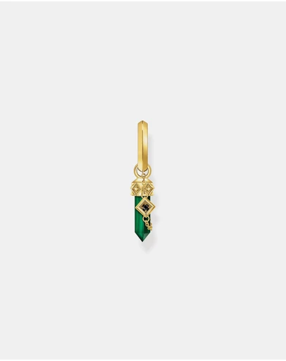 THOMAS SABO - Single Crystal Hoop Earring with Malachite