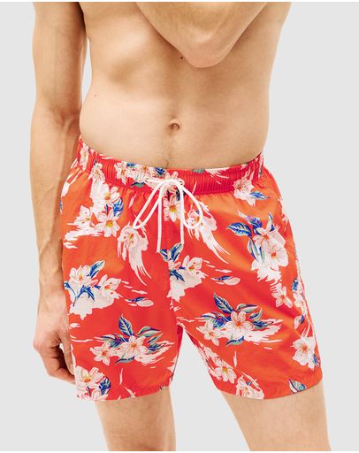 Tropical Floral Brilliant Orange