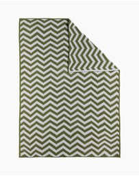 Living Textiles - Chenille Blanket - Chevron Sage