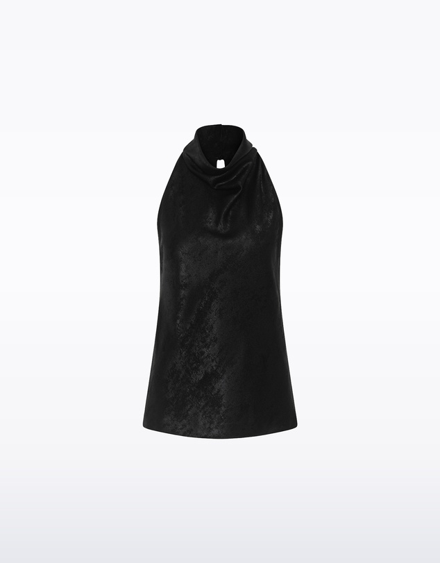 Carla Zampatti - Black Burnished Metallic Halter Top