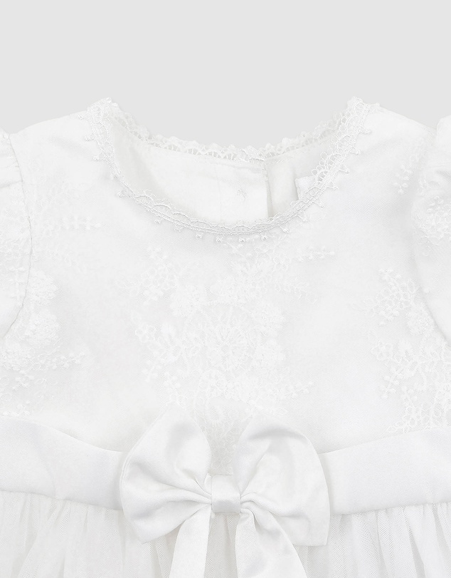 Bebe by Minihaha - Open Back Christening Dress With Bloomers