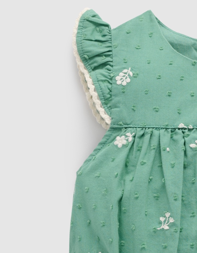 Purebaby - Embroidered Bodysuit -Kids-Babies