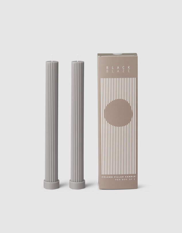 Black Blaze - Column Pillar Candle Duo