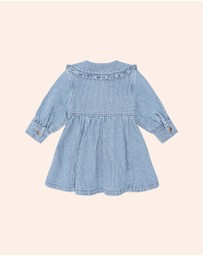 Huxbaby - Vintage Bow Collar Denim Dress - Babies-Kids