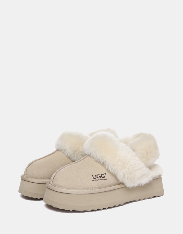 EVERAU - Australian Shepherd Ugg Musa Platform Cow Suede Upper House Shoes