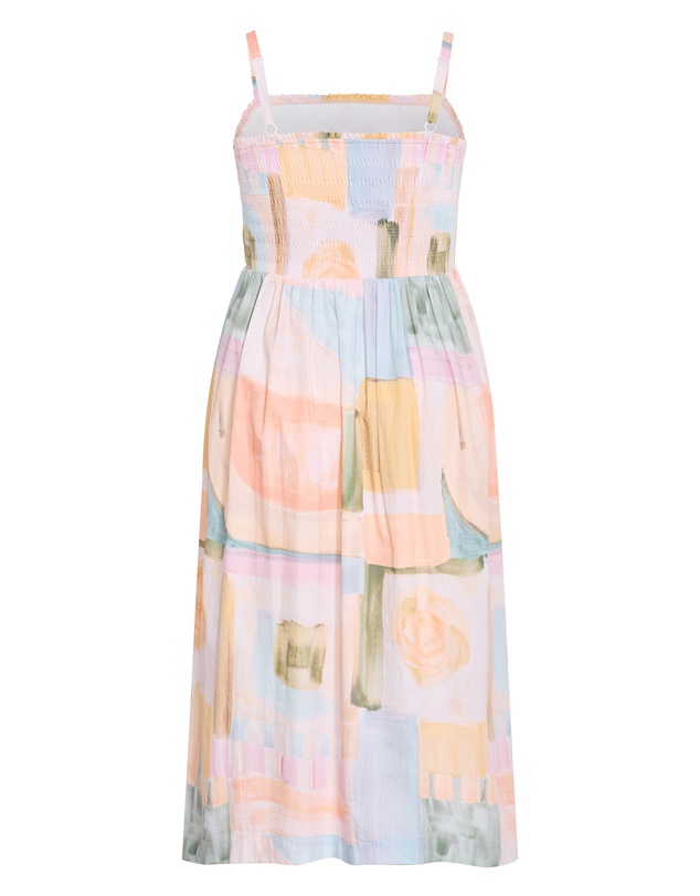 City Chic - Jolie Trance Print Shirred Midi Dress