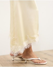 Atmos&Here - Quinn Satin Midi Dress With Lace Trim