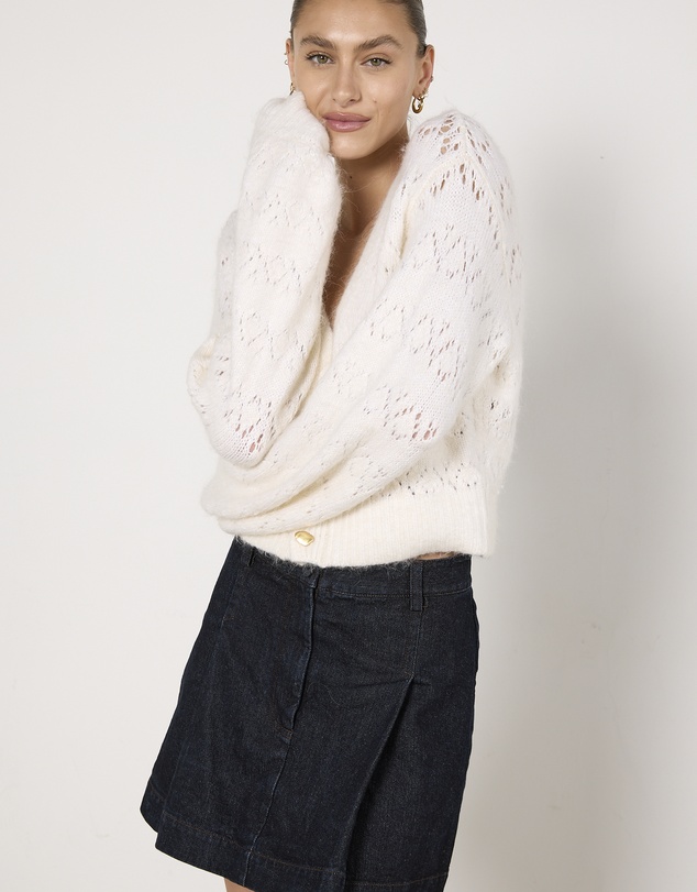 Cirkular - Pre-Loved - Oroton Denim Pleat Skirt
