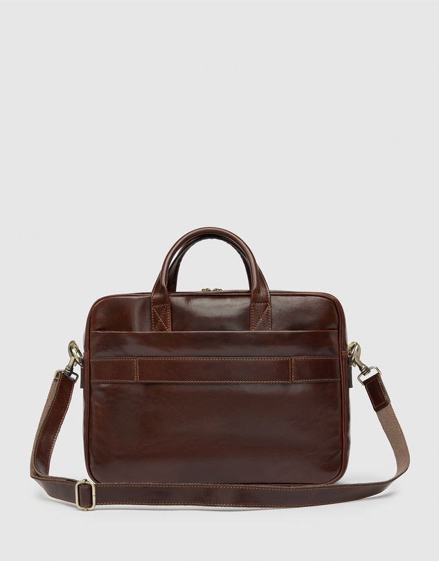 Republic of Florence - Pretoria Brown Leather Laptop Briefcase
