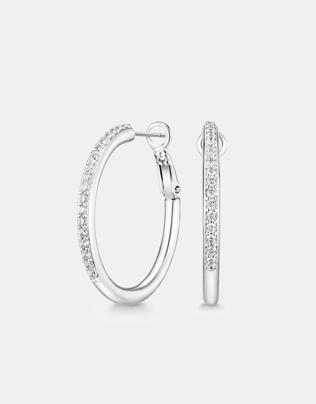 Mestige - Madelyn Hoops - Silver Plated