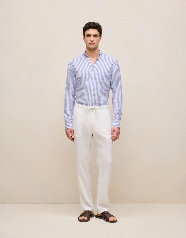 Trenery - Linen Drawcord Pant in White