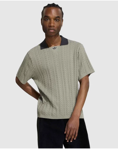 adidas Originals - Cable Knit Football Jersey Polo