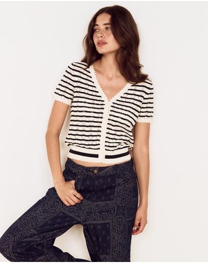 Teal & Ivory Stripe