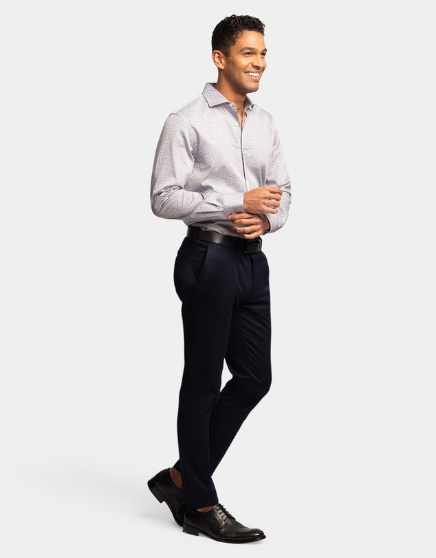 Brooksfield - ABSTRACT PRINT SLIM FIT DRESS SHIRT