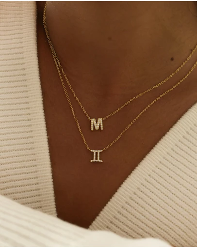 The Silver Collective - A-Z Letter Necklace - M