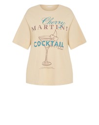 City Chic - Plus size Martini Cotton Tee - taupe
