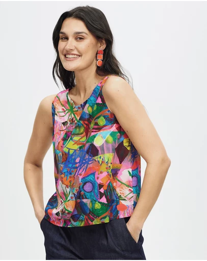 The Social Outfit - Silk Shell Top - Amplify