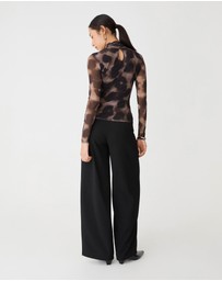 Forcast - Savanna Printed Mesh Top