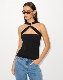 Dazie - Jordan Cross-Neck Top