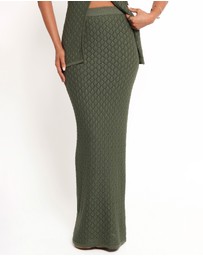 Petal & Pup - Asplie Knit Maxi Skirt - Olive